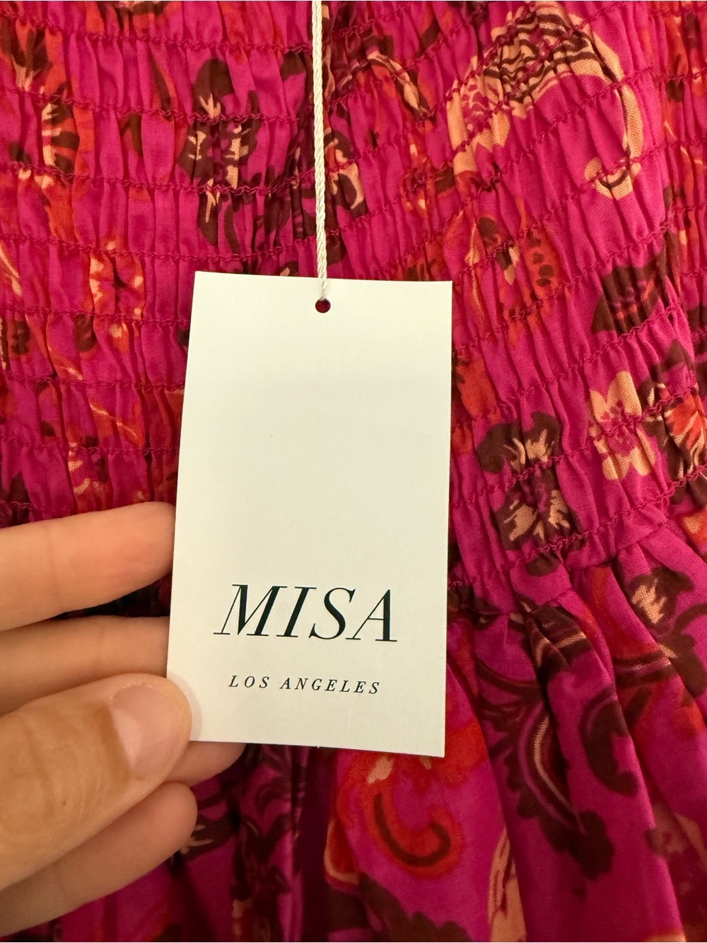 Misa Los Angeles Zadie Pink Smocked floral mini dress, size XS - Picture 8 of 12